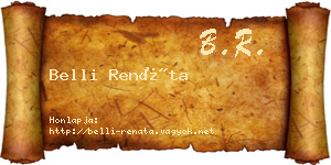 Belli Renáta névjegykártya
